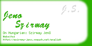 jeno szirmay business card