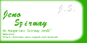 jeno szirmay business card